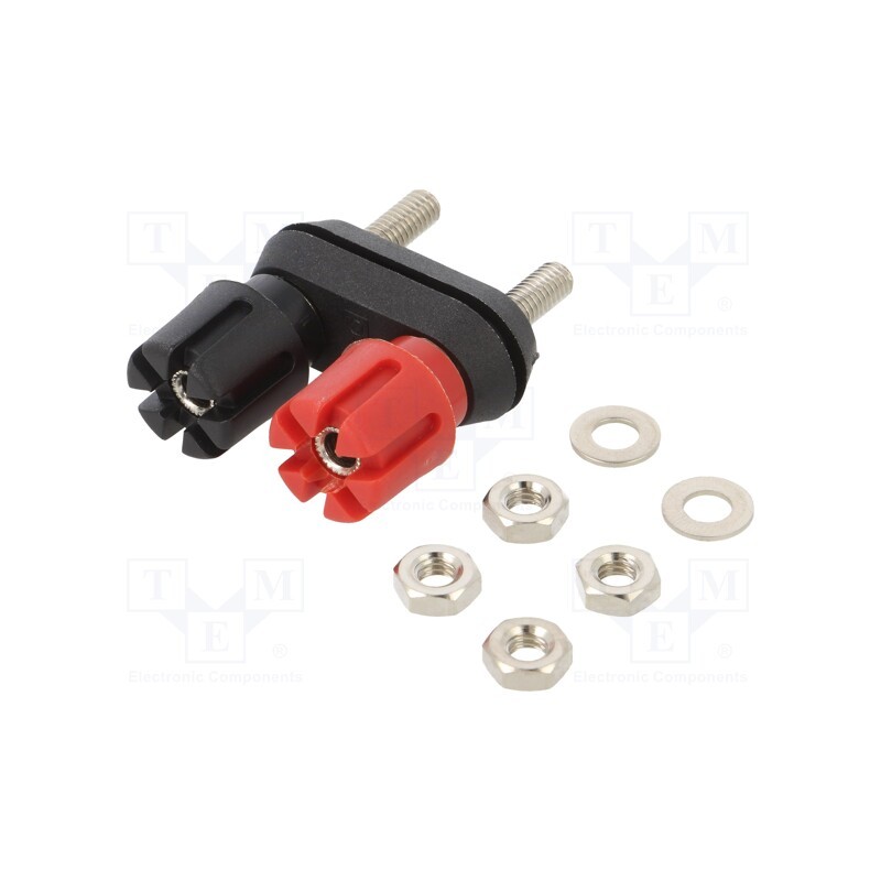 1 pcs x CLIFF - CL159701 - Socket, 4mm banana, 30A, Cutout: Ø12.7mm, nickel plated, double