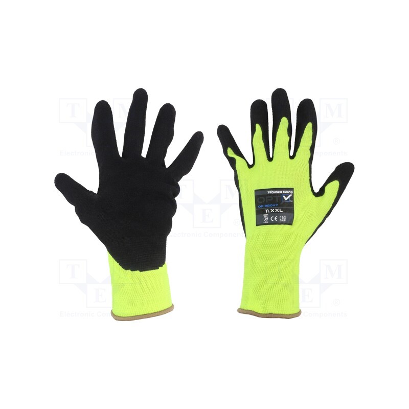 1 set x WONDER GRIP - 52942 - Protective gloves, Size: 11,XXL, green (light), polyester, Opty