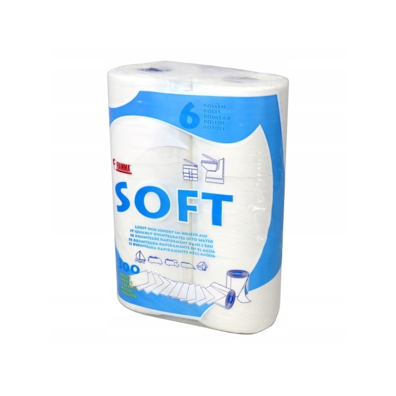 Soft toilet paper, 6 rolls, toilet, camping, camping