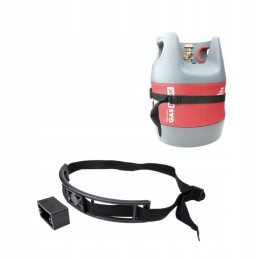 Strap for attaching a gas cylinder to a camper trailer