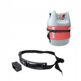 Strap for attaching a gas cylinder to a camper trailer