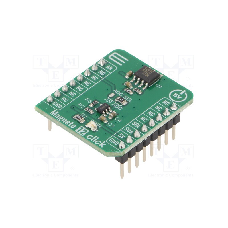 1 pcs x MIKROE - MAGNETO 12 CLICK - Click board, magnetic field sensor, analog,I2C, A31315, 5VDC