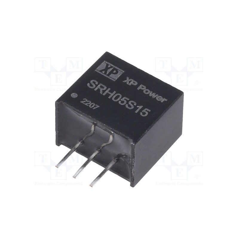1 pcs x XP POWER - SRH05S15 - Converter: DC/DC, Uin: 21÷72V, Uout: 15VDC, Iout: 500mA, SIP3, 800kHz
