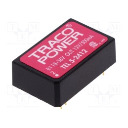 1 pcs x TRACO POWER - TEL 5-2412 - Converter: DC/DC, 5W, Uin: 18÷36V, Uout: 12VDC, Iout: 500mA, DIP24