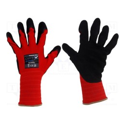 1 set x WONDER GRIP - 52944 - Protective gloves, Size: 7,S, red, polyester, Opty