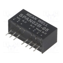 1 pcs x MEAN WELL - SPAN02B-05 - Converter: DC/DC, 2W, Uin: 18÷36V, Uout: 5VDC, Iout: 0÷400mA, SIP8