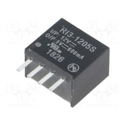 1 pcs x RECOM - RI3-1205S - Converter: DC/DC, 3W, Uin: 10.8÷13.2V, Uout: 5VDC, Iout: 600mA, SIP4
