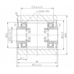 Fork roller Jungheinrich electric trolley 85x85 90 axles 25 50010588 50307456