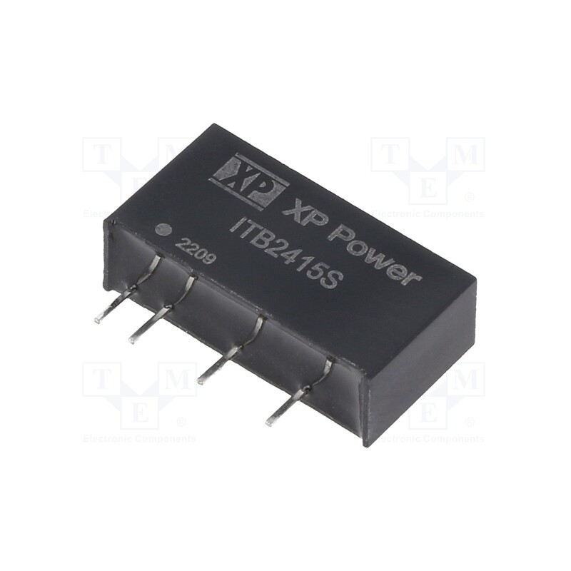 1 pcs x XP POWER - ITB2415S - Converter: DC/DC, 1W, Uin: 24V, Uout: 15VDC, Iout: 66.7mA, SIP, 50kHz
