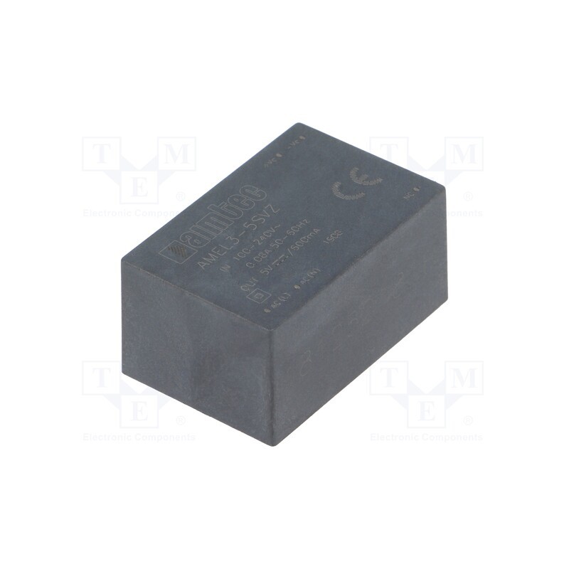 1 pcs x AIMTEC - AMEL3-5SVZ - Converter: AC/DC, 3W, 85÷264VAC, Usup: 100÷370VDC, Uout: 5VDC, 74%