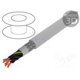 1 rol x ALPHA WIRE - 470075CY GE033 - Wire, Pro-Met, 7G0.5mm2, shielded,tinned copper braid, PVC, 100m