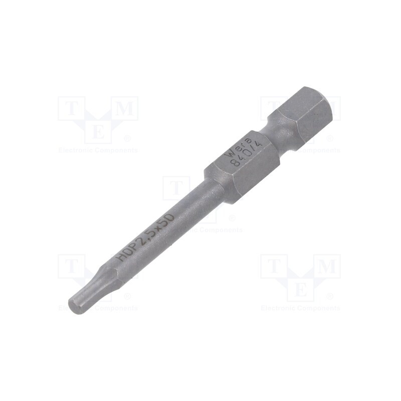 1 pcs x WERA - 5059604001 - Screwdriver bit, hex key, HEX 2,5mm, Overall len: 50mm