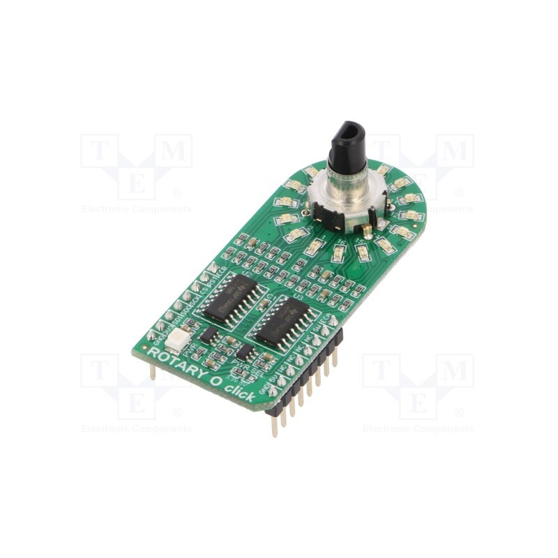 1 pcs x MIKROE - ROTARY O CLICK - Click board, rotary encoder,LED matrix, SPI, EC12D, 3.3VDC,5VDC
