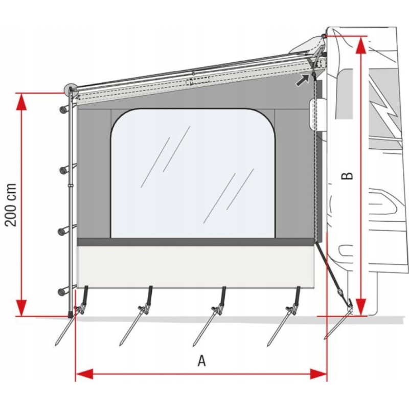 Side wall with window caravanstore f35 fiamma