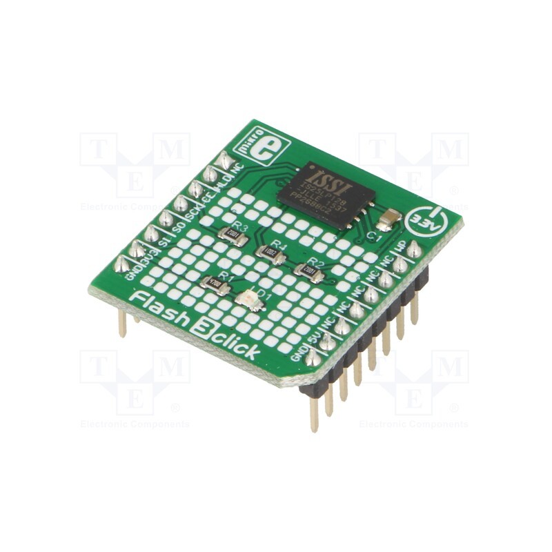 1 pcs x MIKROE - FLASH 3 CLICK - Click board, Flash memory, SPI, IS25LP128, prototype board