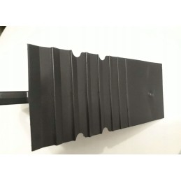 Black wheel chock with handle and mounting