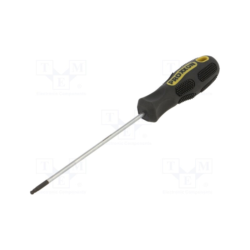 1 pcs x PROXXON - 22206 - Screwdriver, hex key,spherical, HEX 2,5mm, Blade length: 75mm