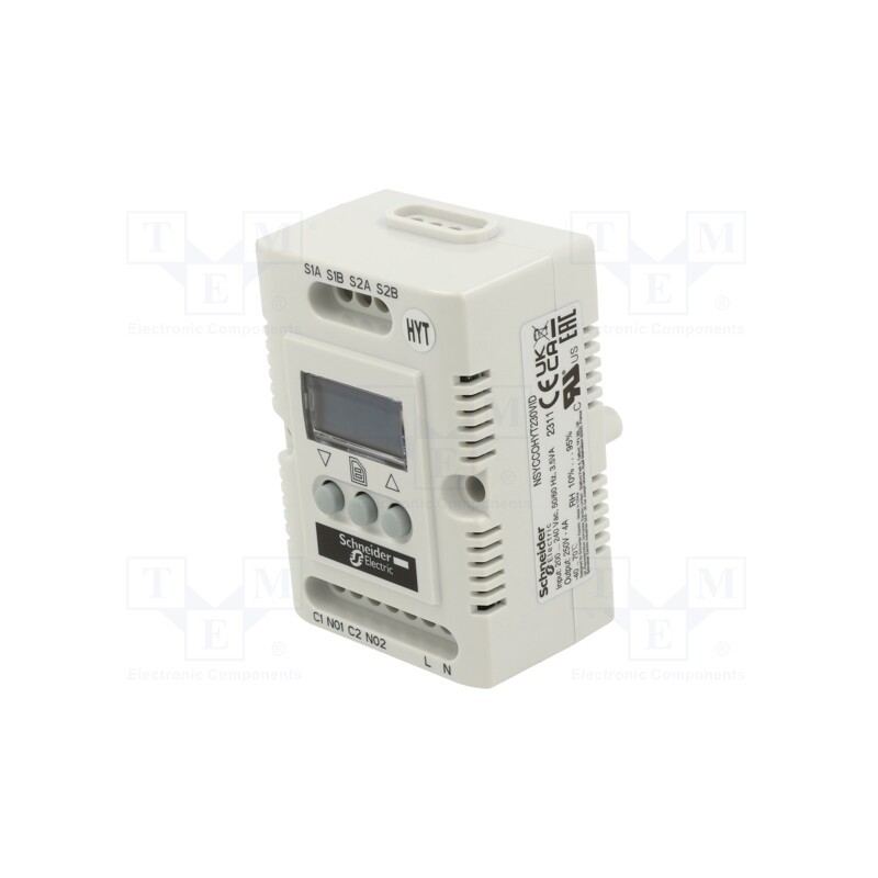 1 pcs x SCHNEIDER ELECTRIC - NSYCCOHYT230VID - Sensor: hygrostat, 200÷240VAC, 20÷80%RH,-40÷80°C