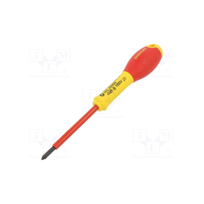 1 pcs x STANLEY - 0-65-417 - Screwdriver, Pozidriv®, insulated, PZ0, FATMAX®, 75mm, 1kVAC