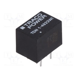 1 pcs x TRACO POWER - TDN 1-4822WI - Converter: DC/DC, 1W, Uin: 18÷75V, Uout: 12VDC, Uout2: -12VDC, DIP