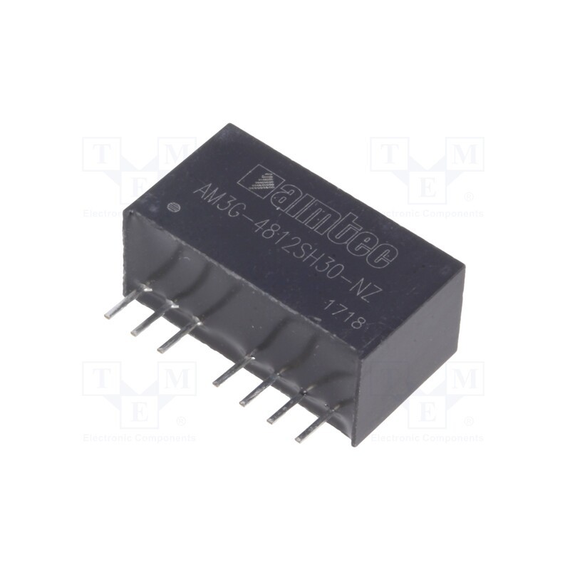 1 pcs x AIMTEC - AM3G-4812SH30-NZ - Converter: DC/DC, 3W, Uin: 36÷75V, Uout: 12VDC, Iout: 250mA, SIP8