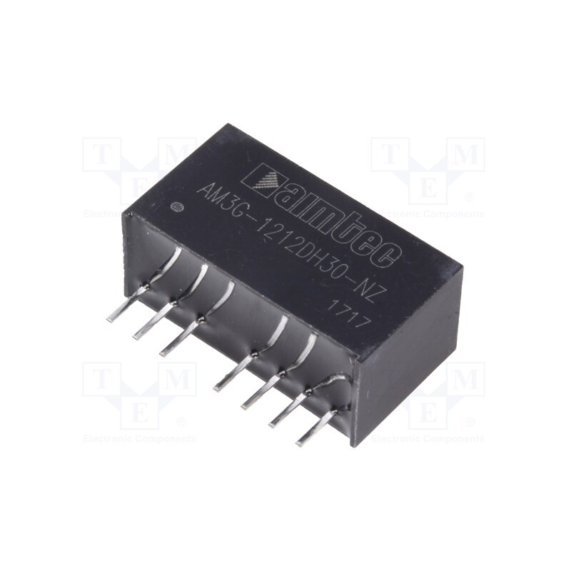 1 pcs x AIMTEC - AM3G-1212DH30-NZ - Converter: DC/DC, 3W, Uin: 9÷18V, Uout: 12VDC, Uout2: -12VDC, SIP8