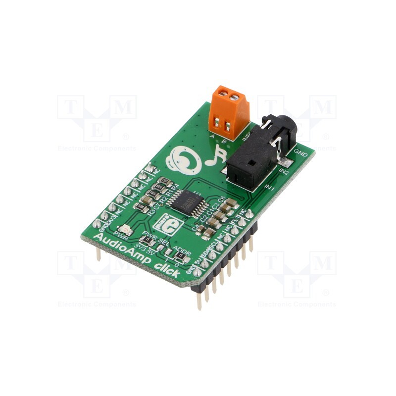 1 pcs x MIKROE - AUDIOAMP CLICK - Click board, amplifier, I2C, LM48100Q-Q1 Boomer™, 3.3VDC,5VDC