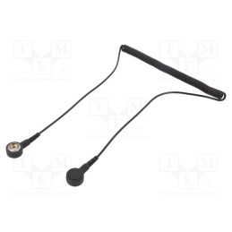1 pcs x STATICTEC - STW1330 - Connection cable, ESD,coiled, Features: resistor 1MΩ, black, 1.8m