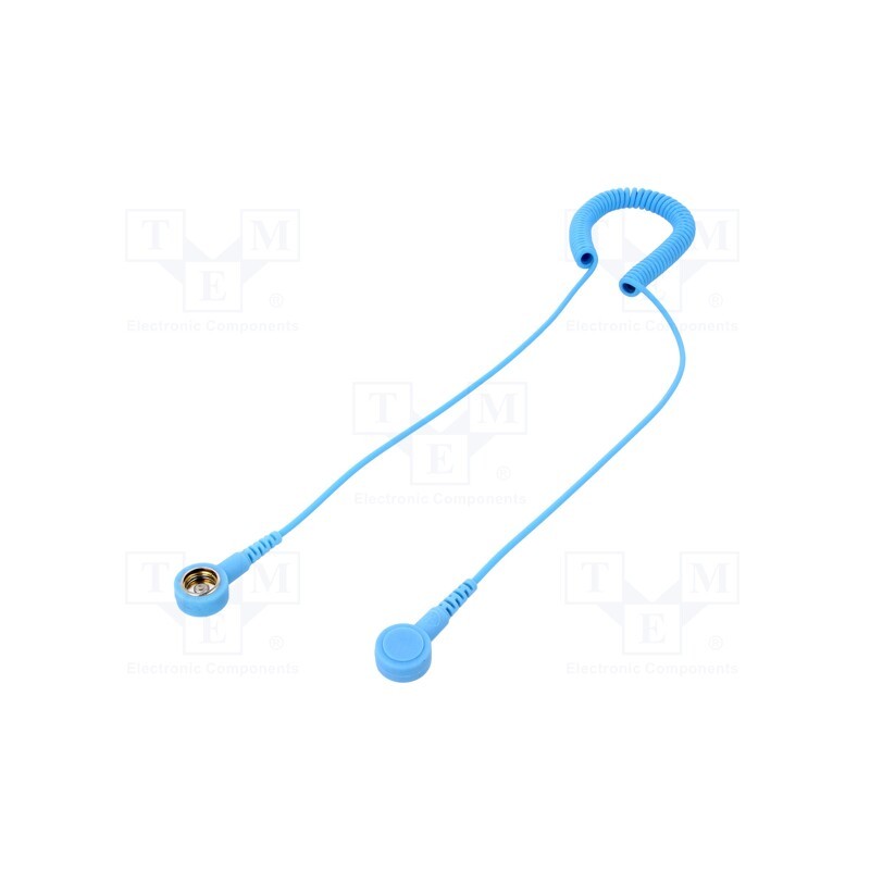 1 pcs x STATICTEC - STW1310 - Connection cable, ESD,coiled, Features: resistor 1MΩ, blue, 1.8m