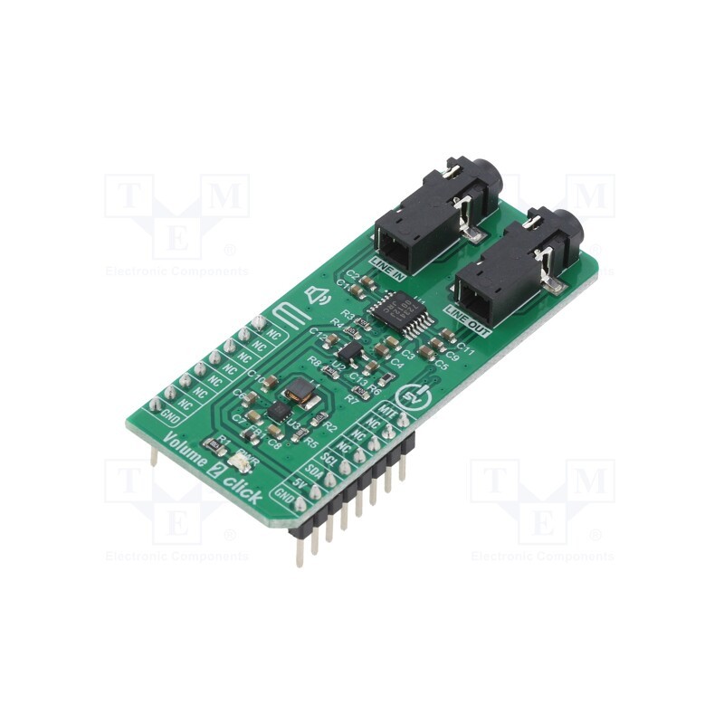 1 pcs x MIKROE - VOLUME 2 CLICK - Click board, audio, I2C, MIC2606,MIC5235,NJU72341, 5VDC