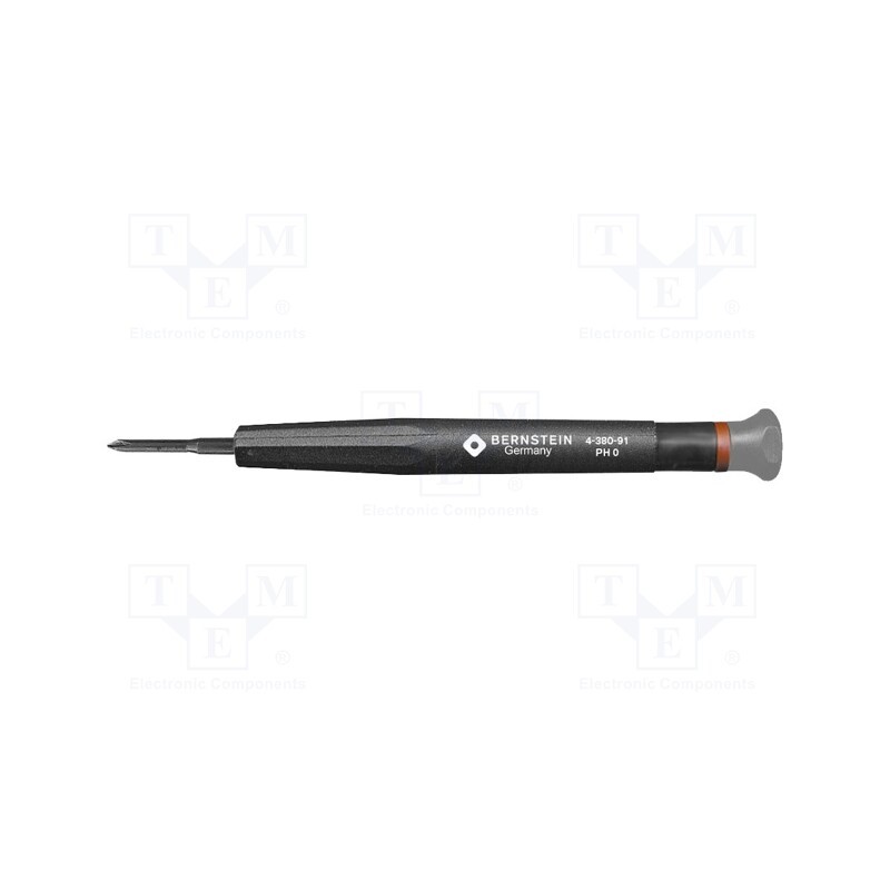 1 pcs x BERNSTEIN - 4-380-91 - Screwdriver, Phillips, precision, PH0, Blade length: 17mm