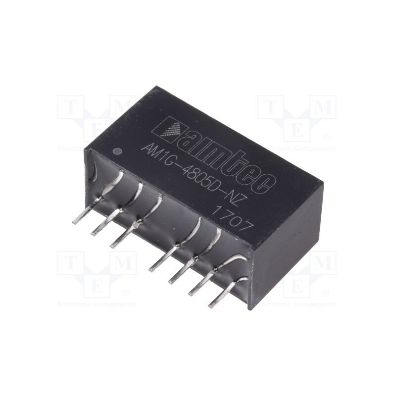 1 pcs x AIMTEC - AM1G-4805D-NZ - Converter: DC/DC, 1W, Uin: 36÷75V, Uout: 5VDC, Uout2: -5VDC, SIP8