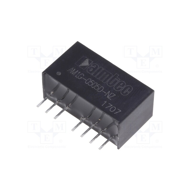 1 pcs x AIMTEC - AM1G-0505D-NZ - Converter: DC/DC, 1W, Uin: 4.5÷9V, Uout: 5VDC, Uout2: -5VDC, SIP8