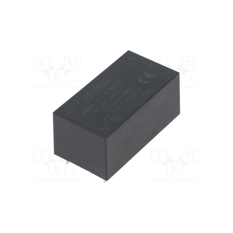 1 pcs x AIMTEC - AMEL15-3.3SJZ - Converter: AC/DC, 8.9W, 85÷264VAC, Usup: 100÷370VDC, Uout: 3.3VDC