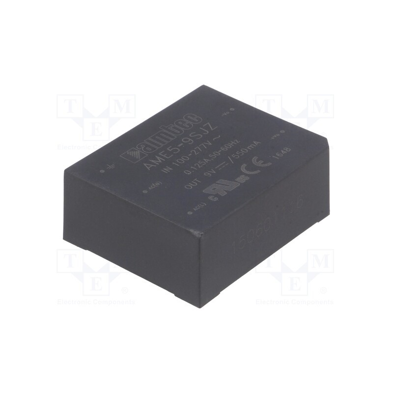 1 pcs x AIMTEC - AME5-9SJZ - Converter: AC/DC, 5W, 85÷305VAC, Usup: 100÷430VDC, Uout: 9VDC, 79%