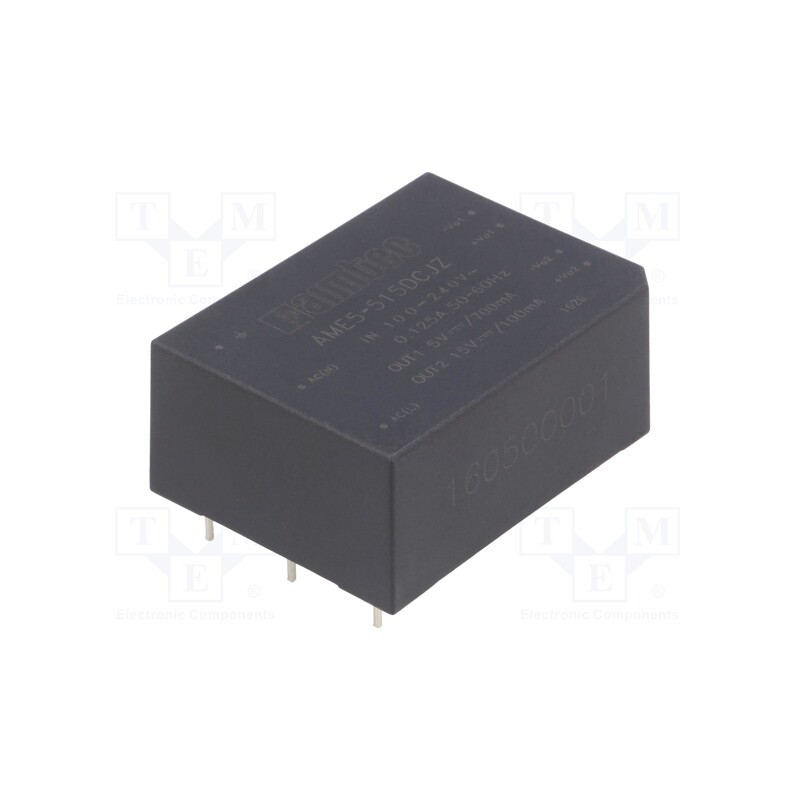 1 pcs x AIMTEC - AME5-515DCJZ - Converter: AC/DC, 5W, 85÷264VAC, Usup: 120÷370VDC, Uout: 5VDC, 73%