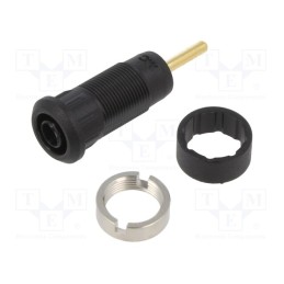 1 pcs x STu00c4UBLI - 65.3304-21 - Socket, 2mm banana, Overall len: 29mm, black, on panel,push-in