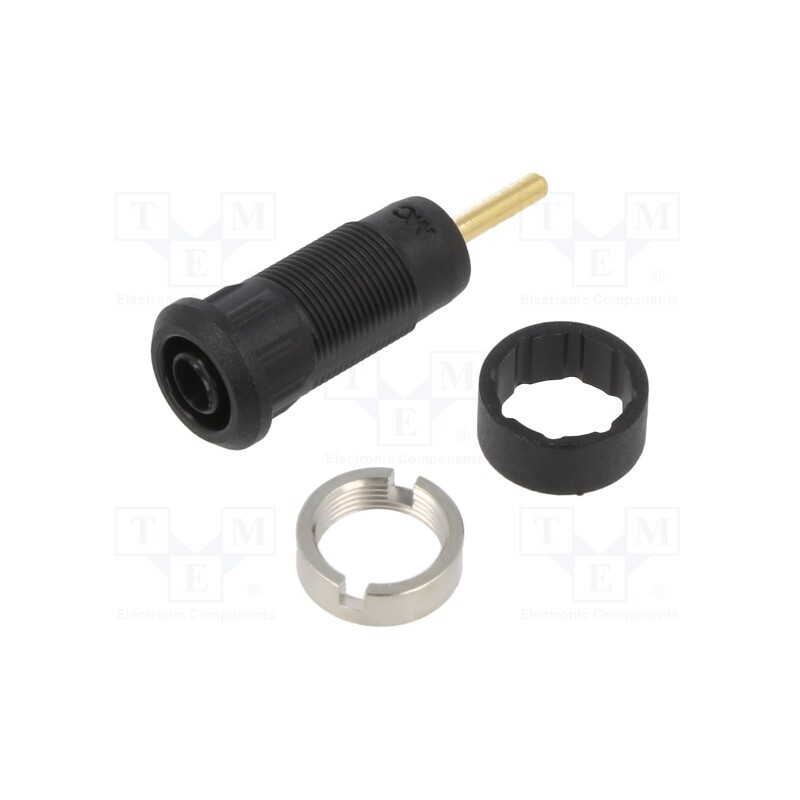 1 pcs x STu00c4UBLI - 65.3304-21 - Socket, 2mm banana, Overall len: 29mm, black, on panel,push-in
