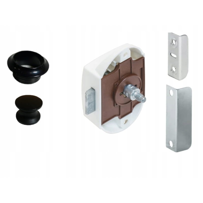 Black pushlock trailer furniture lock
