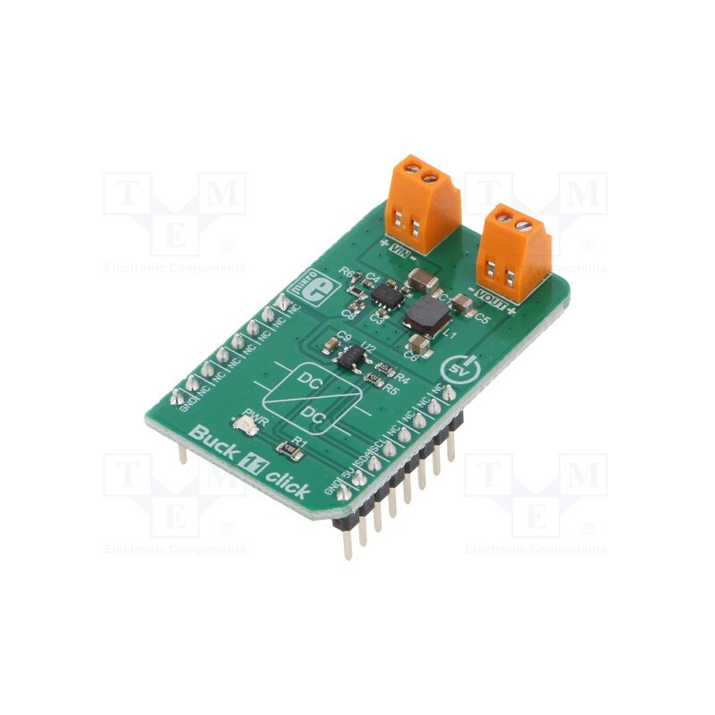 1 pcs x MIKROE - BUCK 11 CLICK - Click board, DC/DC converter, I2C, LMR36015, prototype board