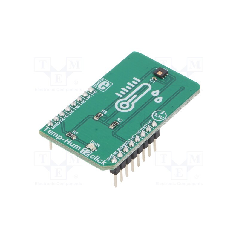 1 pcs x MIKROE - TEMP&HUM 12 CLICK - Click board, humidity/temperature sensor, I2C, HDC2080, 3.3VDC
