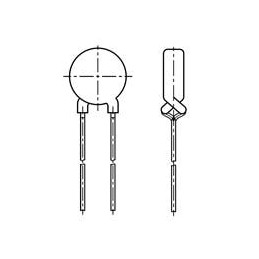 1 pcs : B59985C0160A070 - Thermistors - PTC 985-A 160-A 70 5X1 PTC Thermistor