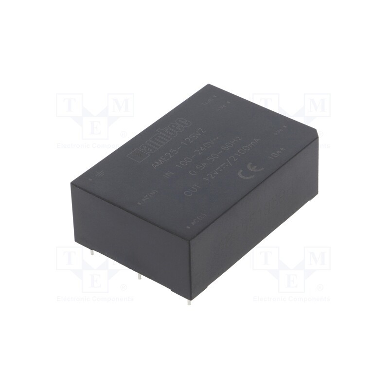 1 pcs x AIMTEC - AME25-12SVZ - Converter: AC/DC, 25.2W, 85÷264VAC, Usup: 120÷370VDC, Uout: 12VDC
