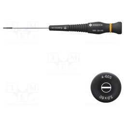 1 pcs x BERNSTEIN - 4-605 - Screwdriver, slot, precision, 2,0x0,4mm, ESD, Blade length: 60mm