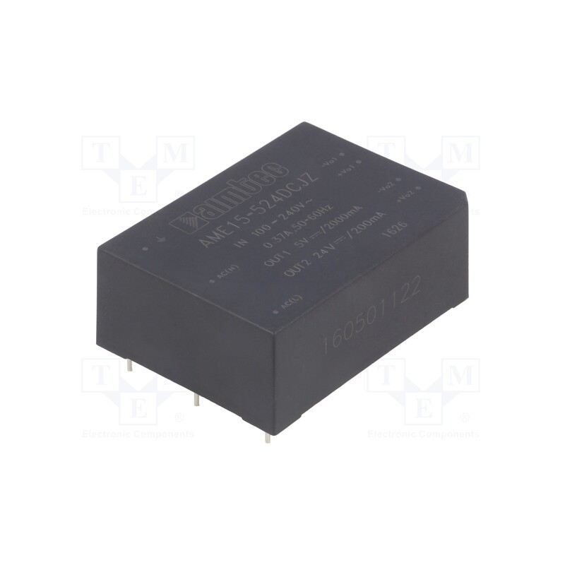 1 pcs x AIMTEC - AME15-524DCJZ - Converter: AC/DC, 15W, 85÷264VAC, Usup: 120÷370VDC, Uout: 5VDC, 81%