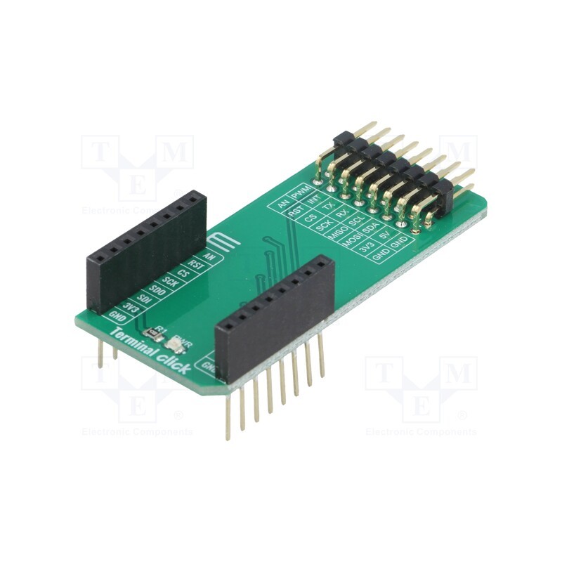 1 pcs x MIKROE - TERMINAL CLICK - Click board, adapter, GPIO, prototype board, 3.3VDC,5VDC