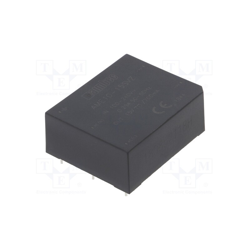 1 pcs x AIMTEC - AME10-15SVZ - Converter: AC/DC, 10.5W, 85÷264VAC, Usup: 100÷370VDC, Uout: 15VDC