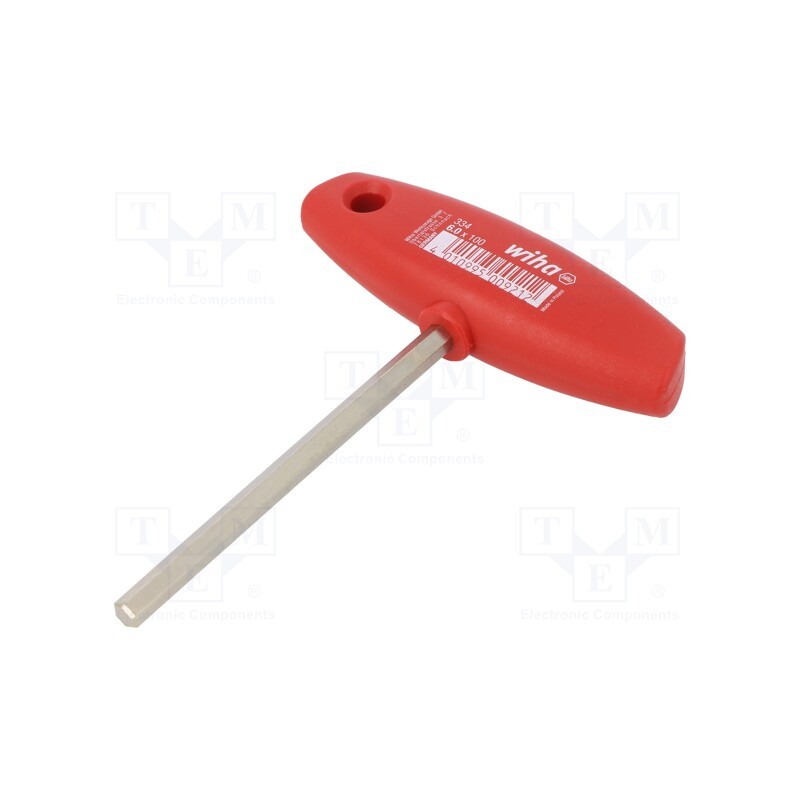 1 pcs x WIHA - 921 - Wrench, hex key, HEX 6mm, Overall len: 132mm, Kind of handle: T