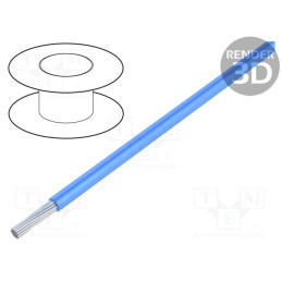 1 rol x ALPHA WIRE - 5852 BL001 - Wire, HookUp Wire, stranded, Cu, 28AWG, PTFE, blue, 600V, 305m