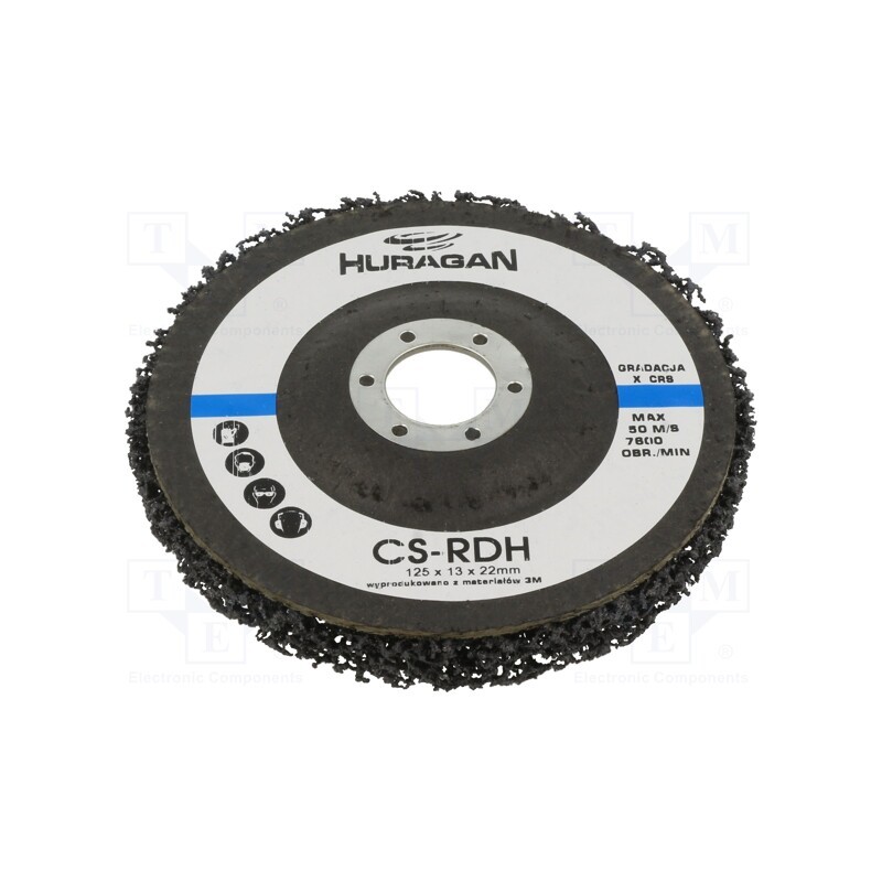 1 pcs x HURAGAN - CS-RDH X CRS 125X 13X 22MM - Wheel, Dim: Ø125x13mm, Mount.hole diam: 22mm